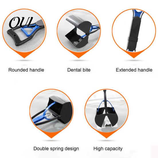 Durable Pet Poop Scooper Dog Pooper Scooper, Portable Waste Cleanup Tool with 20 Bags, Foldable Supplies Carry Case, for Yard, Lawn, Outdoor