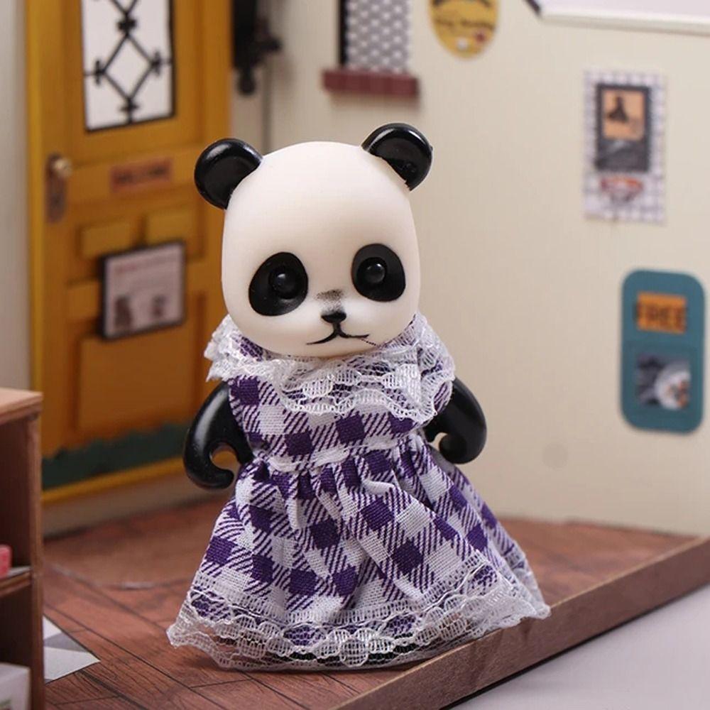 Miniatures Forest Family Dolls Simulation Dollhouse Toy Mini Rabbit Bear Toy Kids Gifts