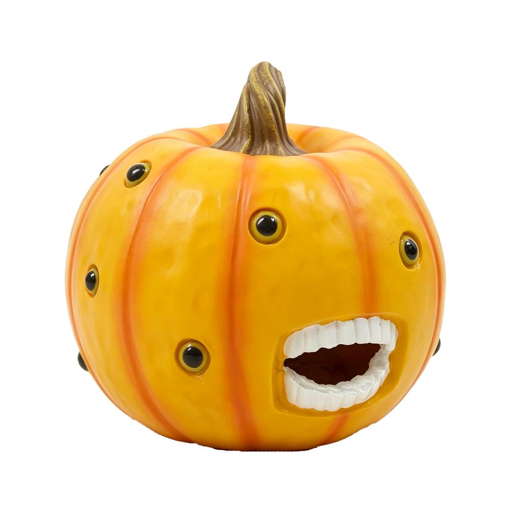 Orange Resin Halloween Pumpkin Decoration Scary Decor for Home Party