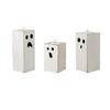 3 Pcs Ghost Candle Light Holders Flameless Candles with Spooky Candle Holders Halloween Tealight Candle Holders for Table Centerpiece Dining