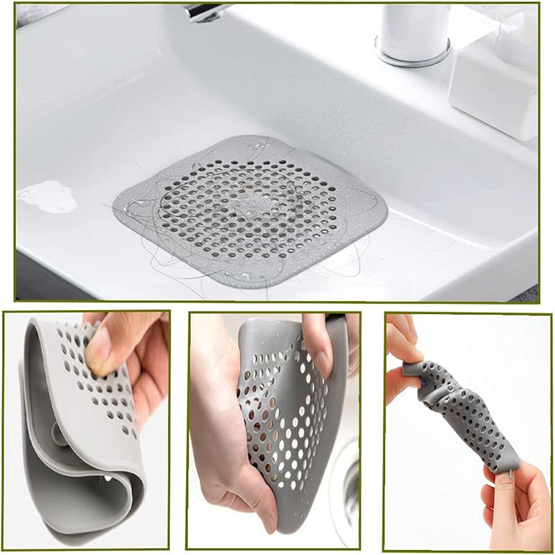 2Pcs Kitchen Sink Drain Protector with Suction Cup Shower Drain Hair Catcher Sink Strainer for Kitchen Bathroom Bathtub Basin