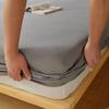 Soild Color Waterproof Fit Sheet with Elastic Band Non Slip Adjustable Mattress Cover for Double King Queen Bed 90/120/150/180/200cm