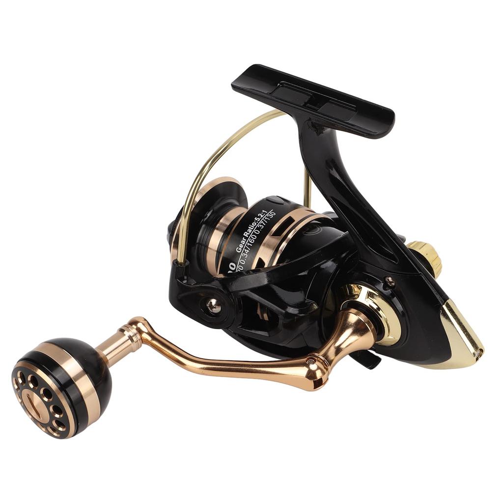 Spinning Fishing Strong Robust and Powerful Metal Rolling for Ice Fishing Reel, 5.21 Ratio, Braking, Wheel, (DF4000)