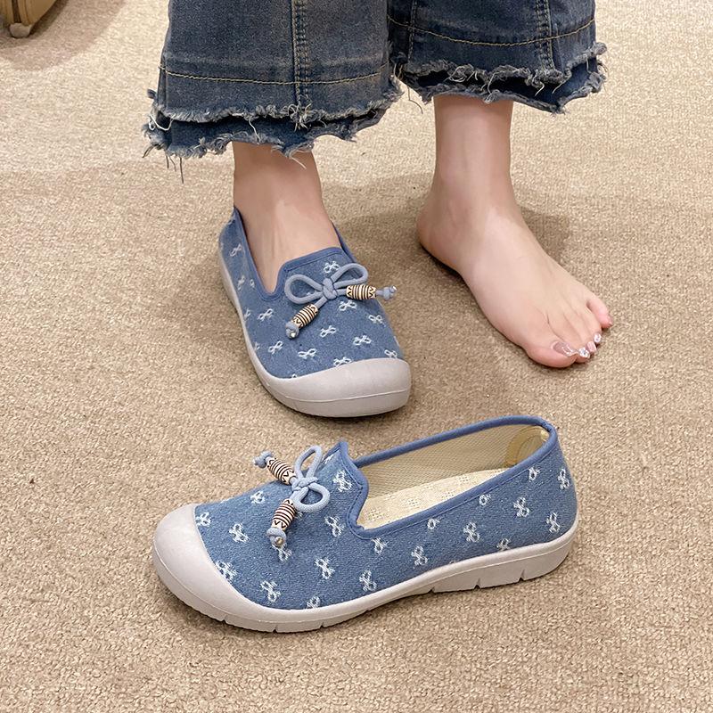 New Arrival 2025 In Comfortable Spring Autumn Women's Flat Shoes Elegant Cheap Casual Light Walking Slip On Bow Ladies Footwear