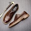 Leather Casual Leather Shoes For Men With One Foot, Big Head Shoes, Platform Men'S Shoes, Round Head, Lazy Loafers For Men