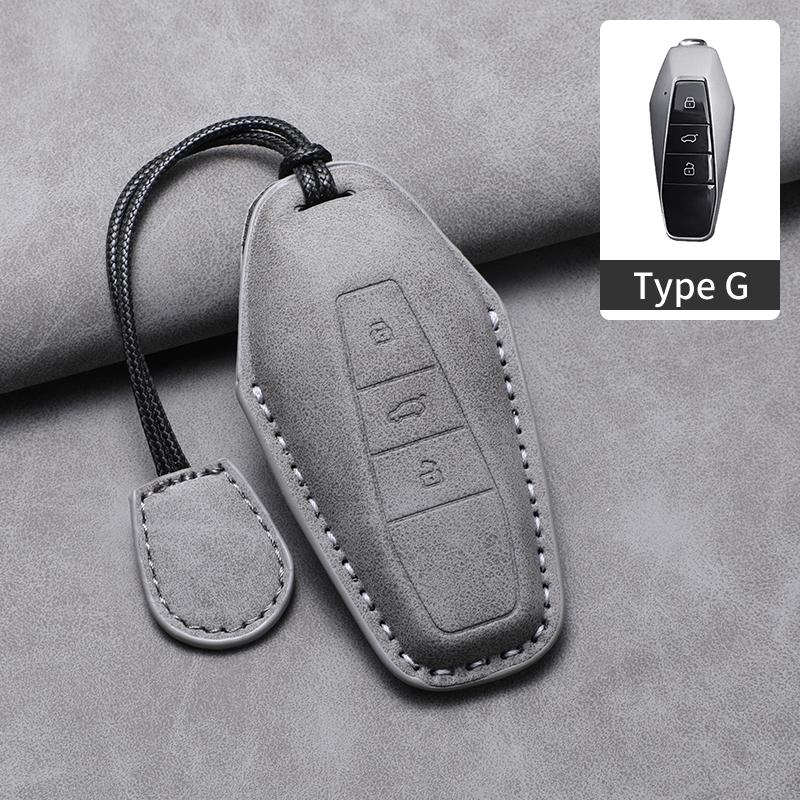 For Chery ICar 03 ICAR03 AIQAR EQ7 EQ5 EQ3 JAECOO J6 Keychain Accessories Sheepskin Leather Car Smart Key Case Cover Protector