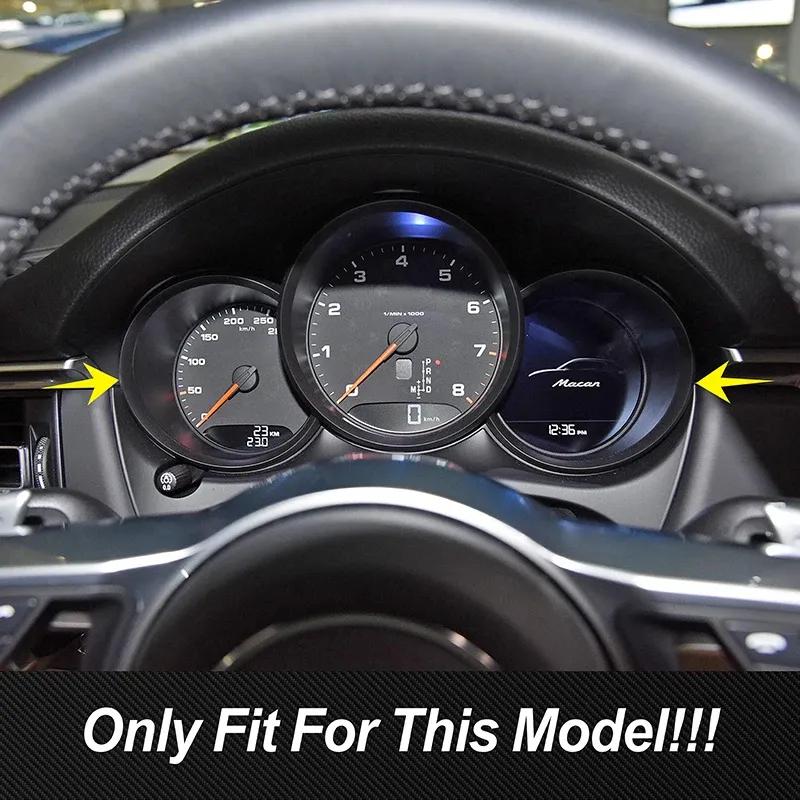 Carbon Fiber Color Dashboard Oil Meter Circles Frame Decoration Sticker Trim For Porsche Macan 2014-21 Interior Car Accessories