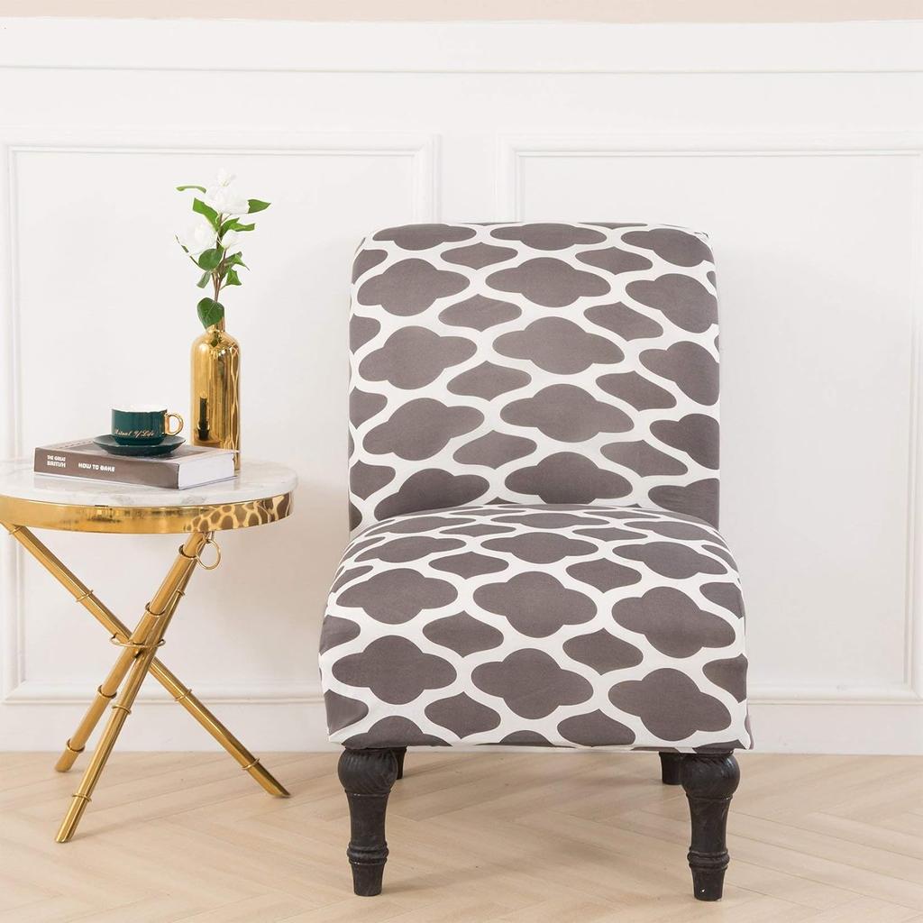 Armless Accent Chair Cover Slipcover Stretch Jacquard Furniture Protector Covers for Living Room #1 One Size
