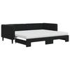VidaXL Daybed with Trundle and Mattress Black 90x200 Cm Velvet 3196719