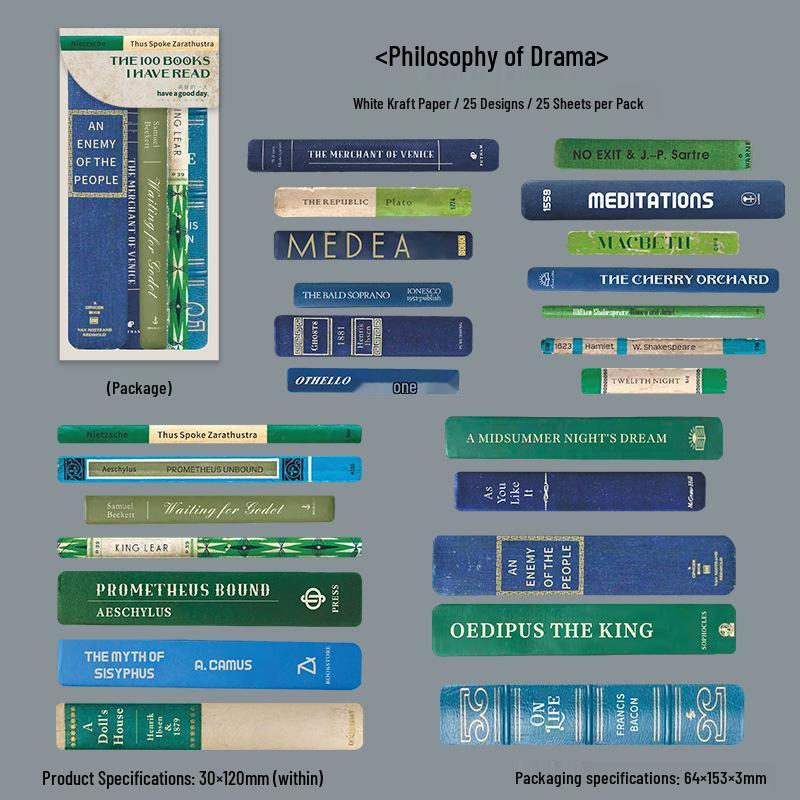 Beautiful Day Literary Stickers: 100-Book Read Series with 25 English Titles