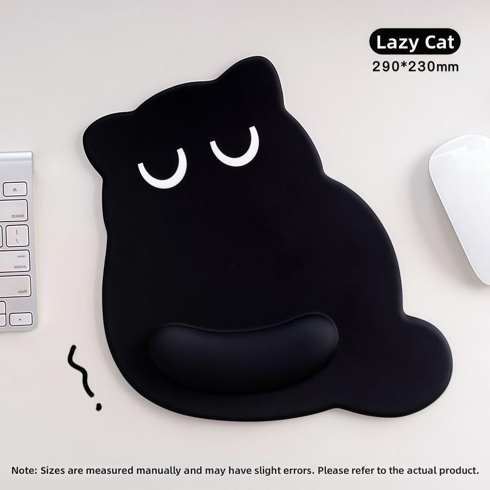 Big-eyed Cat Mouse Pad Soft Comfortable Wrist Rest Typing Pad Non-Slip Dirt-resistant Ergonomic Mouse Pad For Computer Office