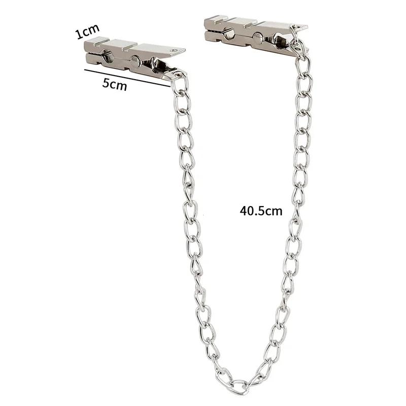 1 Par de Metal con Cadena Pinzas Sexy para Pezones de Senos Juego para Adultos Fetichismo Coqueteo Burlas Juguetes Sexuales para Parejas