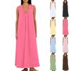 Modisches Damen-Pulloverkleid mit breitem Schulterträger, Falten und V-Ausschnitt, ärmellos