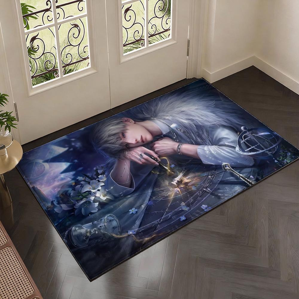Fantasy Game L-Love and Deepspace Floor Mat Soft Thickened Flannel Door Mat Non-Slip Living Room Rug Home Decor
