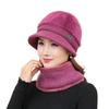 New Arrival Elderly Women's Hat Plush Lining Warm Short Brim Beret, Mother Grandma Knitted Hat
