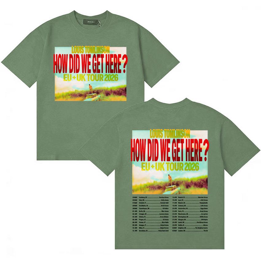 2026 Rapper Louis Tomlinson How Die We Get Here Gothic Comfort Tops Summer Y2K TShirt Oversized Vintage Crewneck Loose Tee Shirt