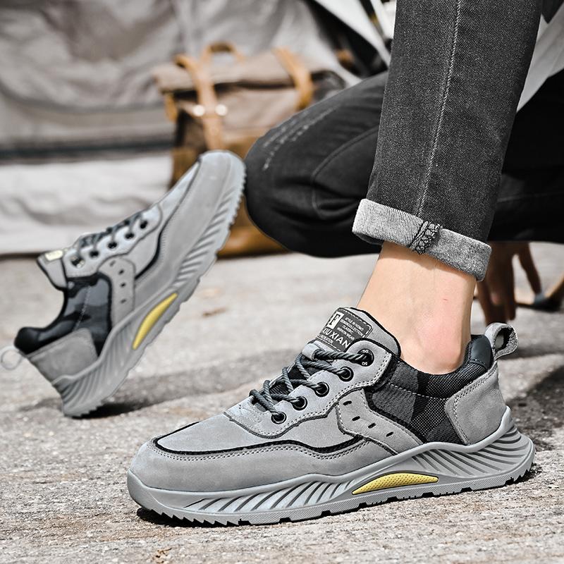 Fashion Casual Shoe Genuine Leather Breathable Comfortable Outdoor Climbing Shoes High Quality Non-Slip Rubber Leisure Thick Sole Sneake