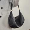 Real Leather Casual and Laid-back Style Dumpling Bag Handbag Trendy and Casual Horn-shaped Bag