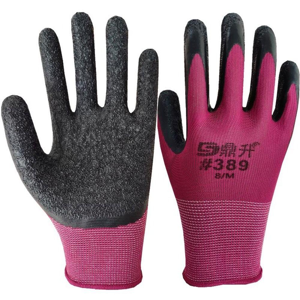 Nylon Rubber Coating Gloves Knitting Protective Elastic Mittens Work Safe Gloves  Daily Handling