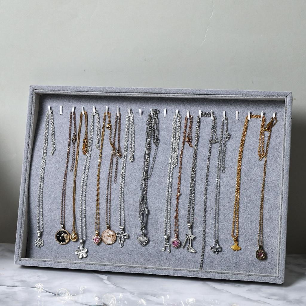 Velvet Jewelry Display Tray Jewellery Holder Bracelet Ring Earrings Necklace Pendant Organizer Storage Box Organizator Trays
