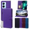 PU Leather Flip Wallet Phone Case for Vivo Y78 5G Litchi Texture Card Holder Kickstand Wrist Strap Protective Cover