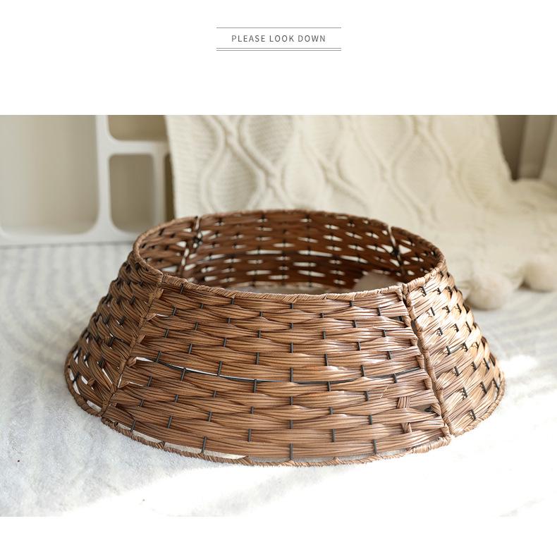 Hand-Woven Christmas Tree Skirt Basket Ornament 