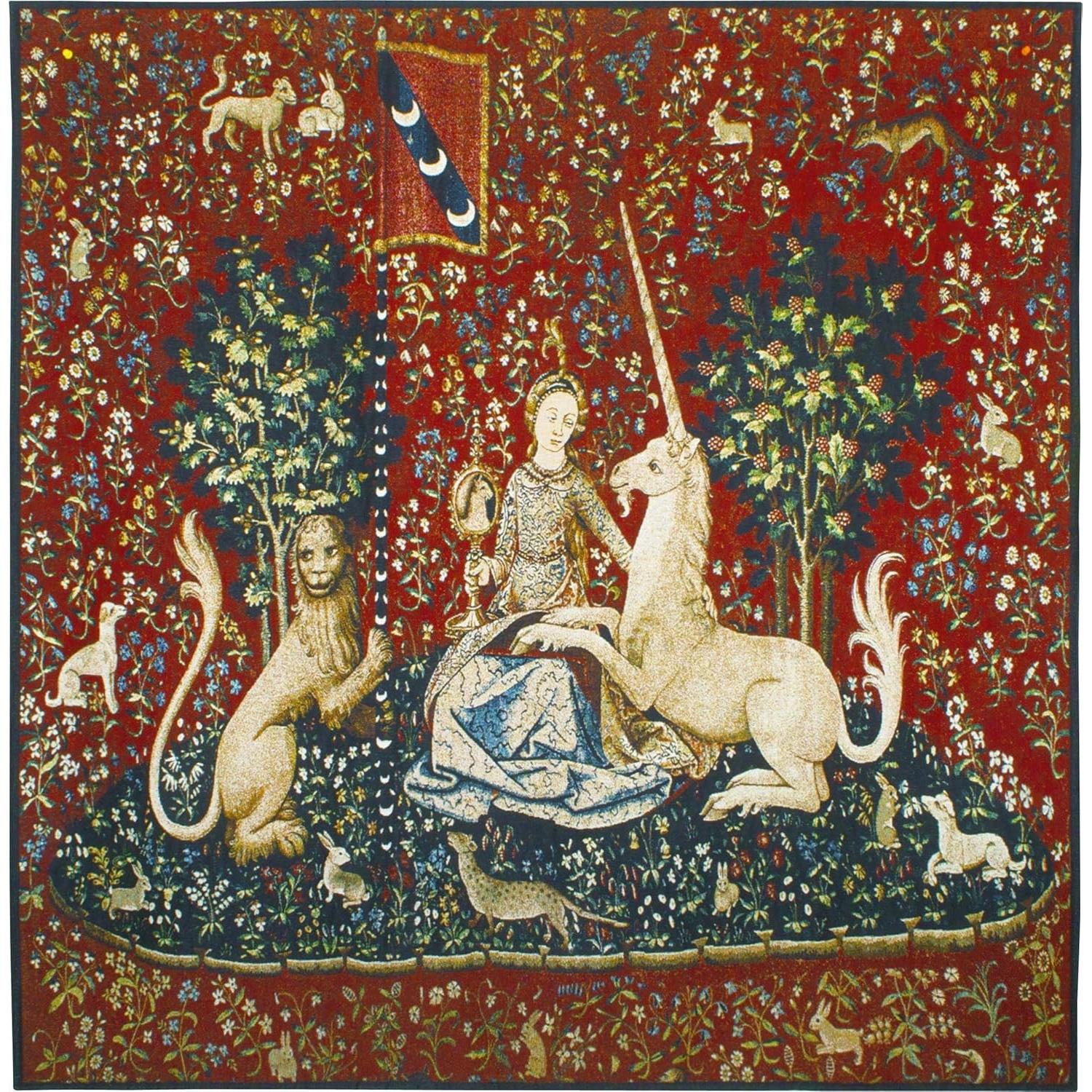 Tapestry and the appearance of the unicorn are woven 75x100