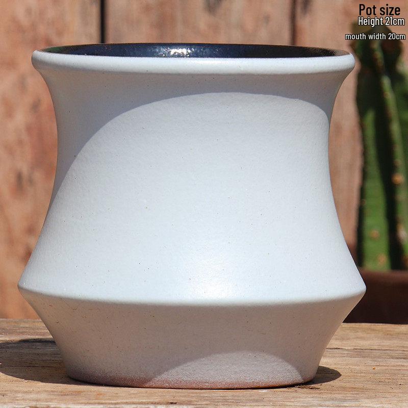 Handmade Retro Ceramic Succulent Planter with Large Caliber