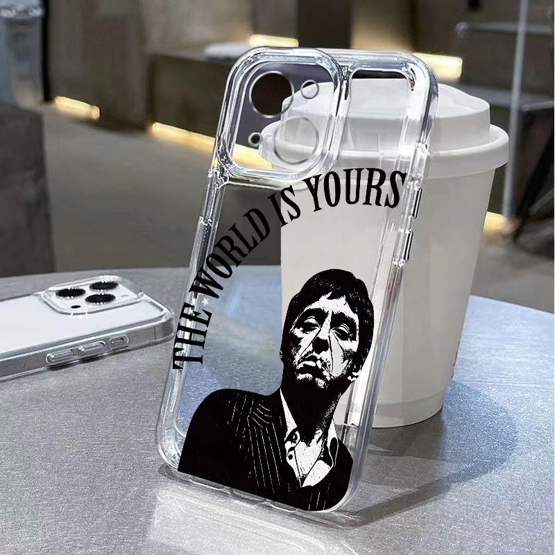 S-Scarface Phone Case for iPhone 17 Air 16 15 14 13 12 11 Pro Max Plus Mini Xs X 8 7 Soft Transparent Cover Fundas Accessory