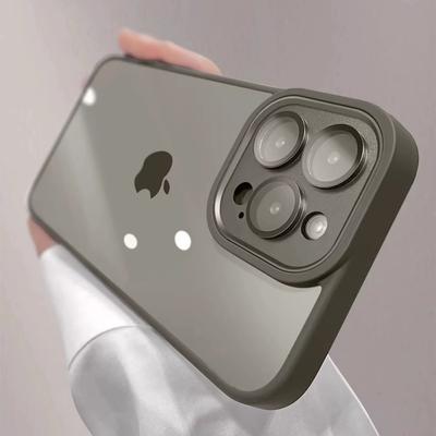 Luxusní kovové pouzdro na ochranu fotoaparátu pro iPhone 15 14 Plus 13 12 11 Pro Max Průhledný nárazuvzdorný pancéřový měkký nárazník Tvrdý kryt