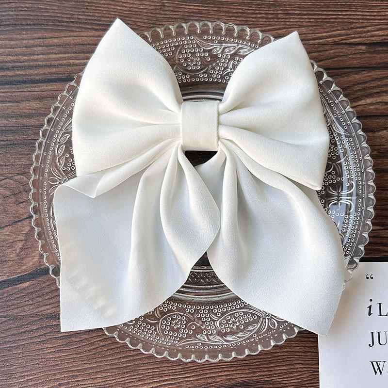Korean Solid Color Bow Hair Clips Elegant Ribbon Hairpins Barrettes For Women Girls Headwear Baby Ornament Hair Accessories Gift