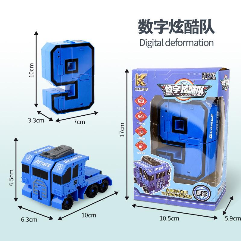 

Большая цифровая игрушка-деформация для детей от 3 до 6 лет, головоломка для мальчиков, разнообразный алфавитный символ, подходящий роботу Кинг-Конгу синий