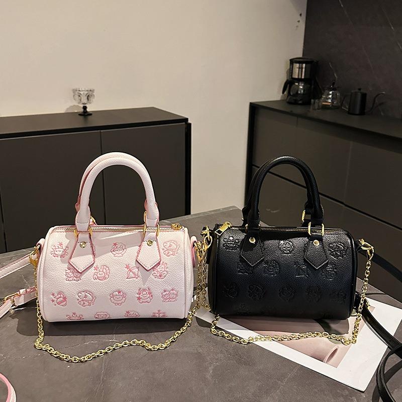 Pink Presbyopia Cylinder Small Bag for Women's New Light Luxury Niche Texture Versatile Fashion Messenger Small Bag for Women