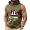 Men's Sleeveless Hoodie Casual Loose Fit Graphic Print Warning Bachelor Party T-Shirt Top for Leisure and Everyday Wear