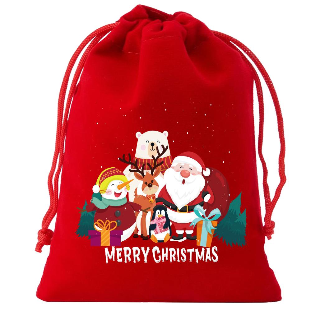8pcs Christmas Velvet Bags Drawstring Bags Gift Bags Christmas Candy Bags Drawstring Drawstring Bags