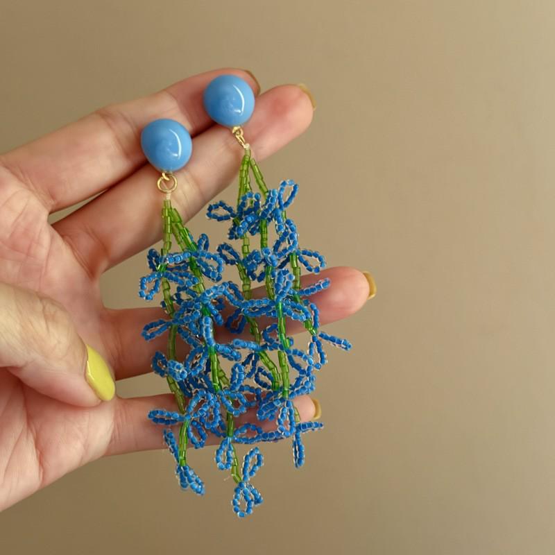 Silberne Nadel Strass Blume Quaste Brautohrringe, Vielseitige Ohrstecker für Damenmode.