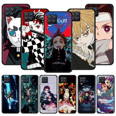 Funda negra para Realme 8 C21 5 6 7 Pro C3 XT GT Master Explorer 7i X50 C11 C21Y C20A X7, funda Demon Slayer Kimetsu no Yaiba Anime