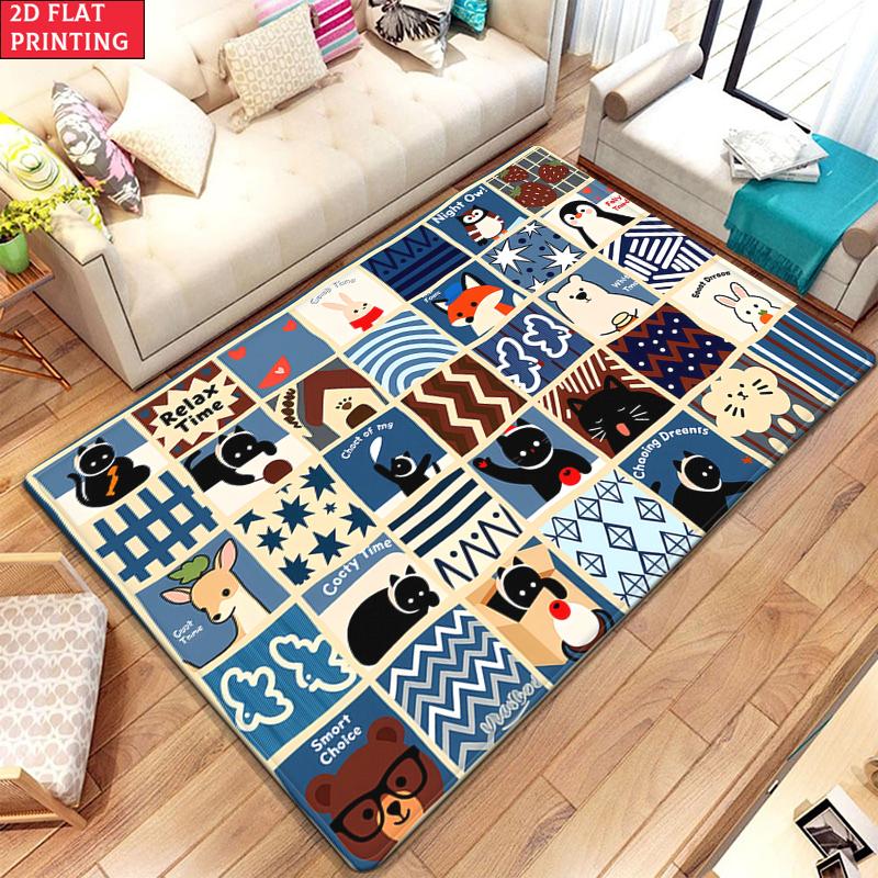 Bohemian Print Rug Anime Rug Living Room Carpet Large Children's Play Carpet Home Decorations Mat Baby Play Mat Gaming Mat