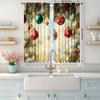 Red Gold Christmas Curtains Snowflakes Berries Print Bedroom Living Room Kitchen Office Holiday Decor Light Filtering Polyester Window Treatment