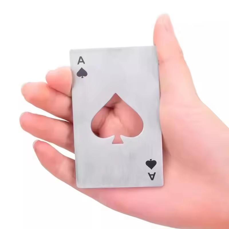 Black Poker Card Beer Bottle Opener Personalized Stainless Steel Credit Card Bottle Opener Card of Spades Bar Tool