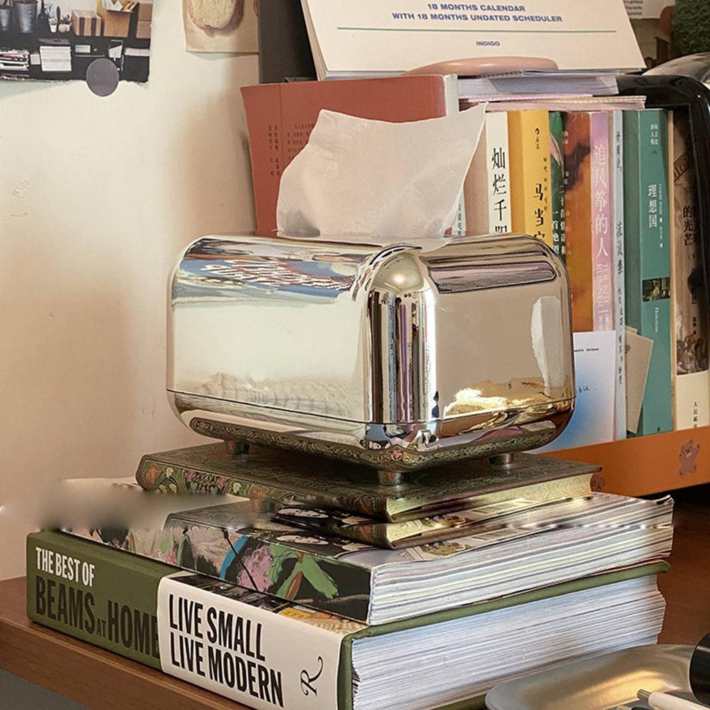 ZK20 Tissue Box Cover Large Capacity Rectangle Vintage Tissue Box Holder Napkin Dispenser for Home Office Living Room