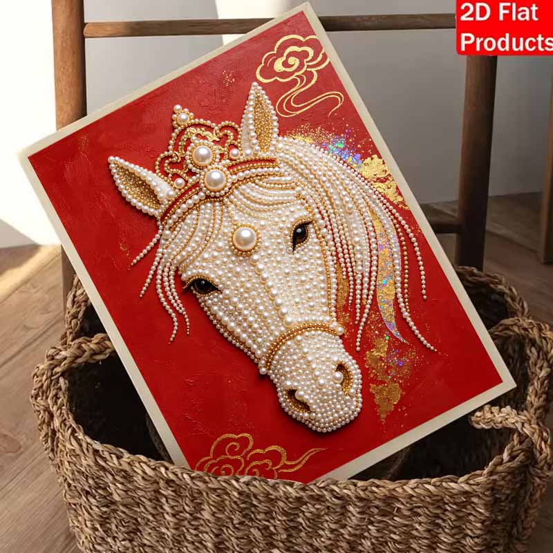 DIY Pearl Diamond Art Painting kits for Adult and Beginners, Majestic Horse Sparkling Painting Craft Home Wall Decor handmade Gift