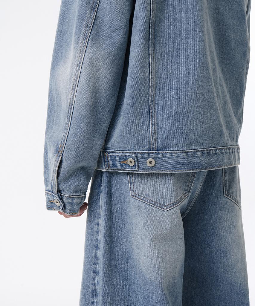 Musinsa Standard Big Brush Relaxed Denim Trucker Jacket [Light Indigo]