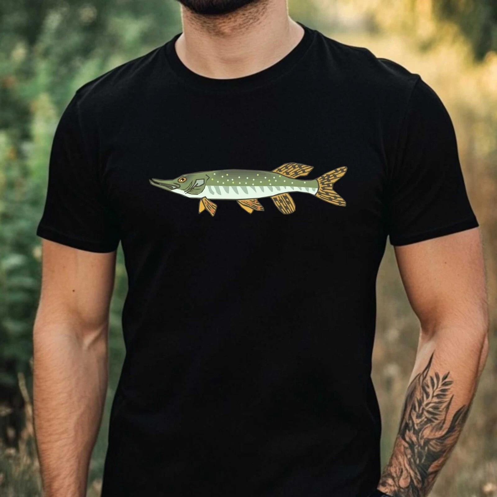T-Shirt Herren Hecht Motiv Baumwolle Größe XS bis 5XL L
