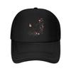Whimsical Cat And Butterfly Line Art Mesh Baseball Cap Polyester Forward Observations Hat Adjustable Golf Hat Summer