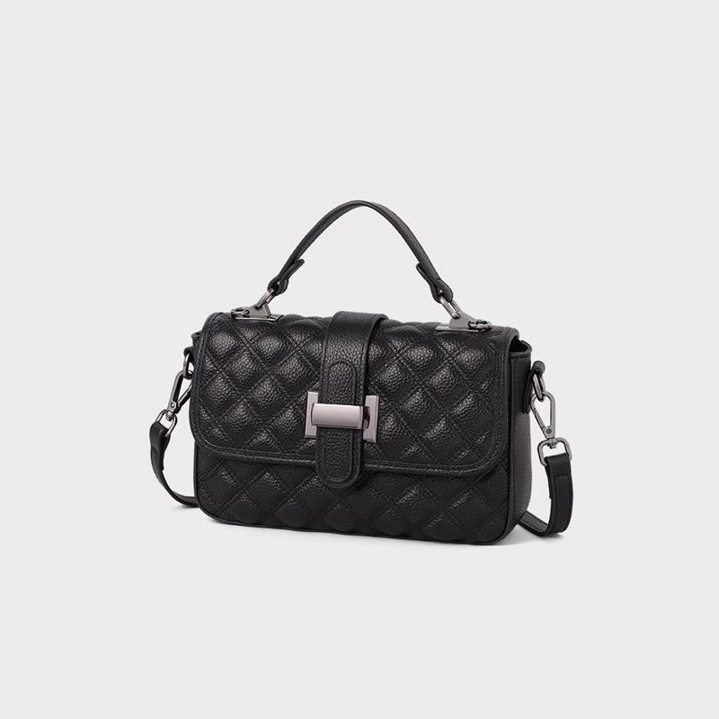2026 Summer Genuine Leather Women's Crossbody & Shoulder Bag - Hot Selling Diamond Lattice Small Square Handbag