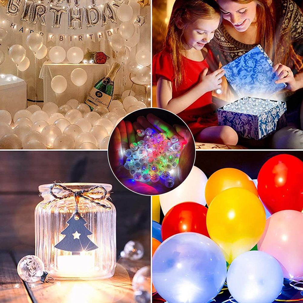 50pcs Mini LED Balloon Light Colorful Flashing Luminous Tumbler Ball Lamp Lantern Light Christmas Wedding Party Decorations