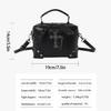 Women Shoulder Crossbody Bag Gothic Skull Crosses PU Leather Top Handle Handbag