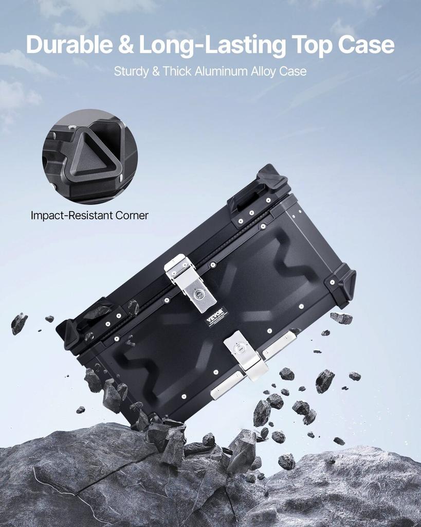 65L Motorrad Topcase Universelle Motorrad Heckbox mit Lederfutter