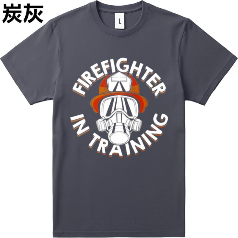 Adult Teenagers Crew Neck Tshirt Graphic Firefighter In Training Helmet Mask Design Trendy For Him Tee Shirt Oversized Tshirt